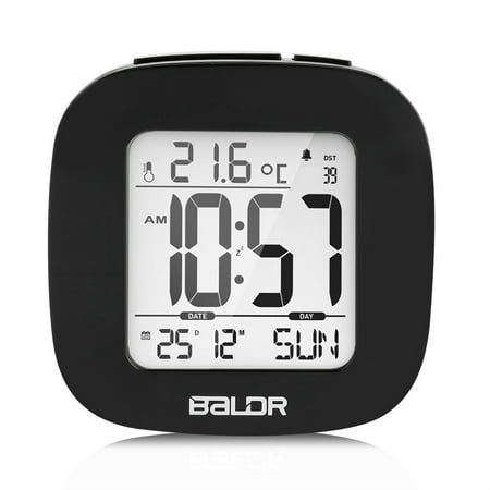 Baldr Mini Lcd Digital Travel Desk Alarm Clock Snooze Temperature Baldr Mini Lcd Digital Travel Desk Alarm Clock Snooze Temperature Calendar Backlight Black