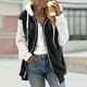 thumbnail image 3 of Gibobby Abrigos de mujer, Abrigo Acolchado de Lana de Cordero en Contraste para Mujer, Chaqueta Holgada de Manga Larga a Prueba de Viento con Capucha(Negro,M), 3 of 5