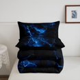 thumbnail image 5 of Homewish Blue Lightning Full Size Comforter Sets,Aesthetic Geometric Bedding Comforter Set,Black Reversible,3 Pieces,1 Comforter and 2 Pillowcases, 5 of 7