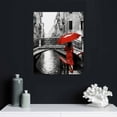thumbnail image 4 of Nawypu Wall Art for Living Room Bathroom Decorations Bedroom Wall decor Framed Artwork modern Canvas Print Office Home Decoration Black and white landscape building red umbrella wall painting, 4 of 4