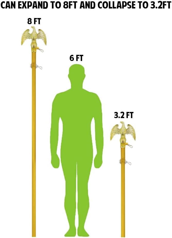 8ft Aluminum Flag Pole (Eagle Top)
