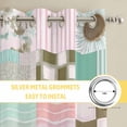 thumbnail image 6 of Spring Floral Checkered Kitchen Curtains Window Panels, Turquoise Pink Buffalo Plaid Insulated Window Treatment Curtain, Grommet Curtains for Bedroom/Living Room/Bathroom, 2 Piece 42"Wx54"L, 6 of 8