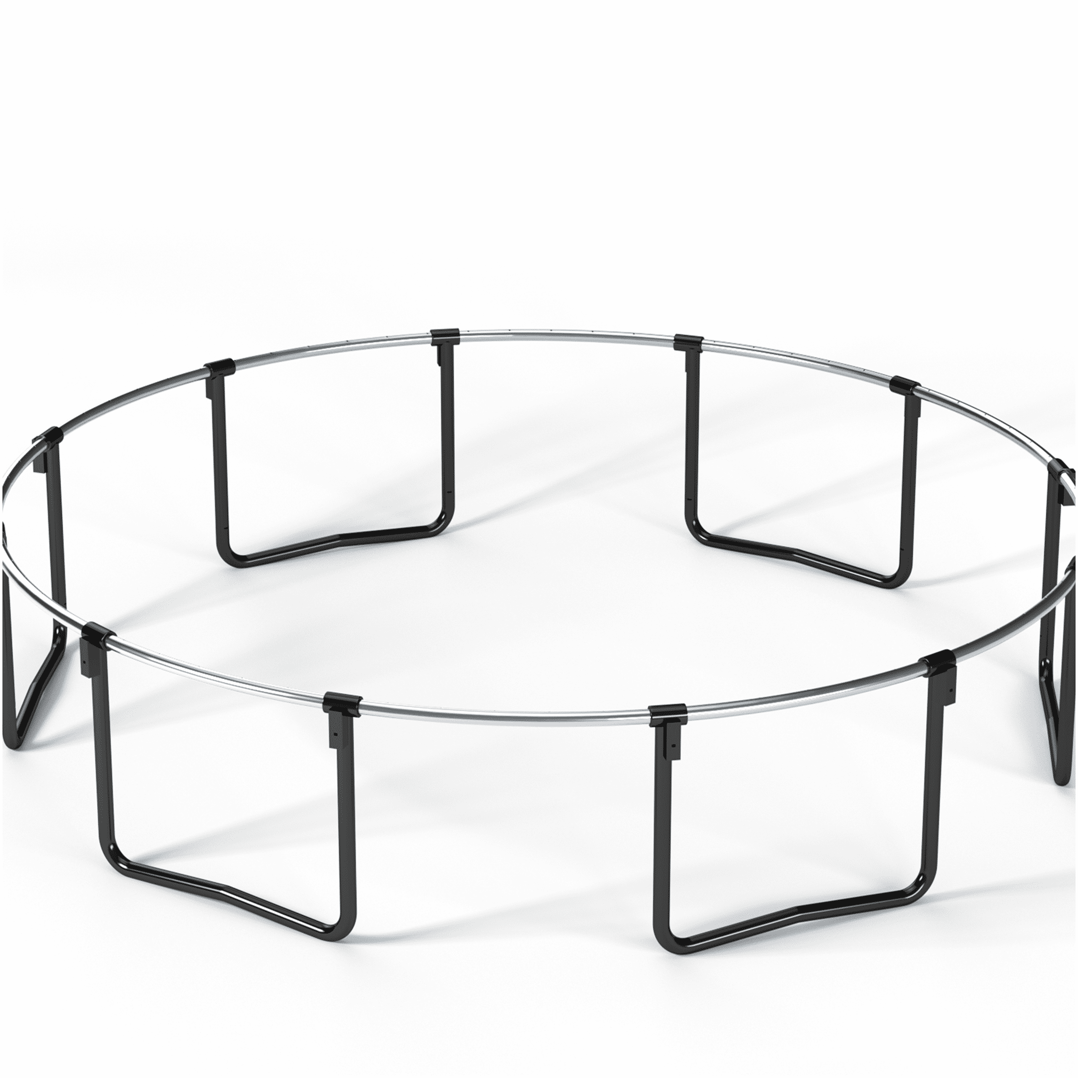 JERFIT 14FT Trampoline with Safety Enclosure Net, Basketball Hoop & Ladder, Outdoor Jumping Mat for Kids, Black and Red Steel Frame