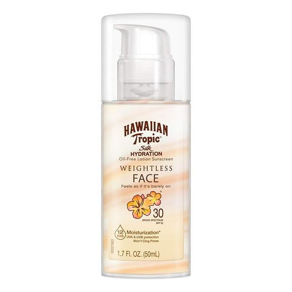 3 Pack Hawaiian Tropic Silk Hydration Wightless Face SPF 30 Sunscreen 1.7 OZ