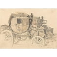 thumbnail image 2 of Samuel Prout 24x18 Gold Ornate Framed and Double Matted Museum Art Print Titled - A Diligence, Side View; Nuremberg, 2 of 4