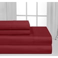 thumbnail image 2 of Oxford Collection 600 Thread Count Deep Pocket Egyptian Quality Cotton Solid Sheet Set (King, Burgundy), 2 of 3