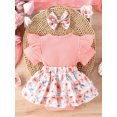 thumbnail image 3 of Happy Town Toddler Girls Dress Butterfly Print Ruffle Sleeve Romper Baby Girl Dresses, 3 of 8