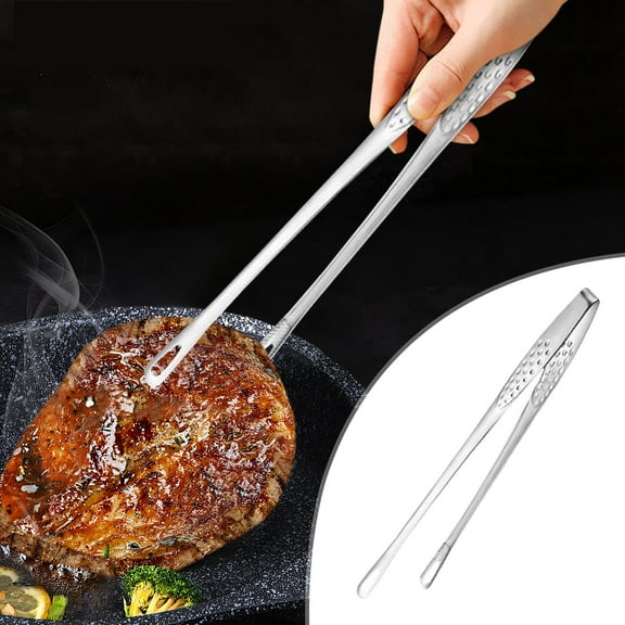 AYktou 304 Kitchen Tongs Stainless Steel, 7.9 Inch Barbecue Clip Multi-Purpose Food Clip, Portable Grippers Scalding Bread Clip/ Steak Clamps/Barbecue Tongs for Cookhouse Party Dinner
