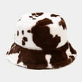 thumbnail image 3 of WTXUE Bucket Hat Faux Fur Hat Winter Printed Thick Bucket Warm Hat Bucket Cap Basin Hat for Women Men Wool Winter Hats Comfort Hat Soft Warm Hat Brown One Size, 3 of 4