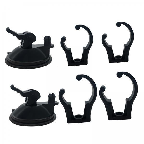 4x Clips De Ventosa Strade Fareast Limited para Acuario Soporte Para Manguera De Pecera Luz LED Negra
