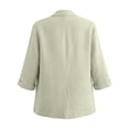 thumbnail image 7 of Hurxie Summer Women’s Linen Blazer Jacket - Lightweight Breathable 3/4 Stretchy Ruched Sleeve Casual Work with Pocket Gray,2XL, 7 of 7