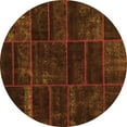 thumbnail image 1 of Ahgly Company Indoor Round Abstract Orange Contemporary Area Rugs, 7' Round, 1 of 1
