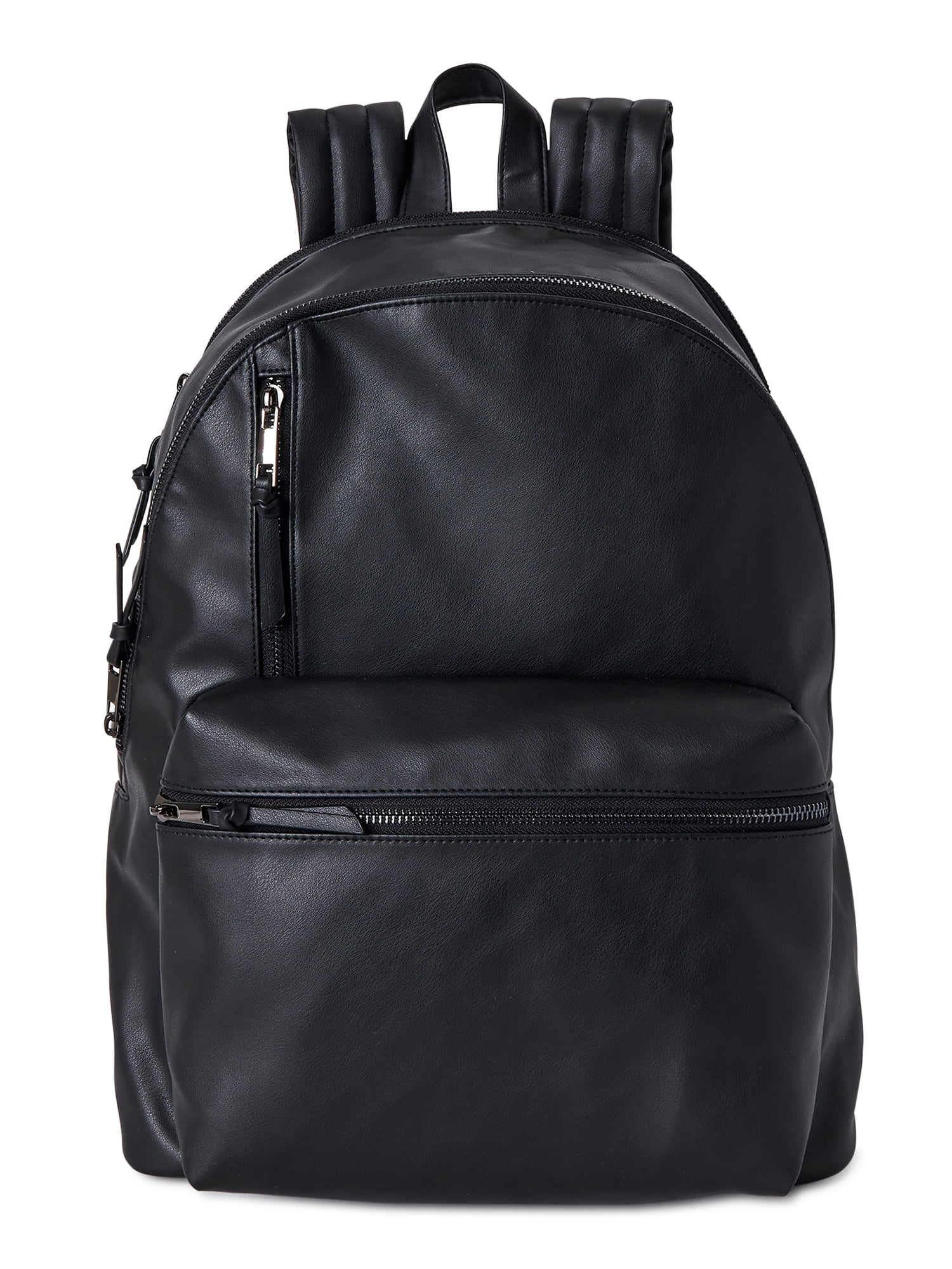 No Boundaries Women's Dome Zip Backpack Black Faux Leather