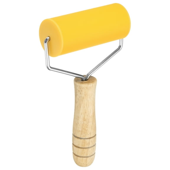 Rolling Pin 7.6" x 1.69" T-Maple Silicone Roller, Yellow