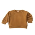 thumbnail image 3 of Kid Infant Baby Girl Boy Solid Color Pullovers Sweatshirt for Fall Spring, 3 of 6