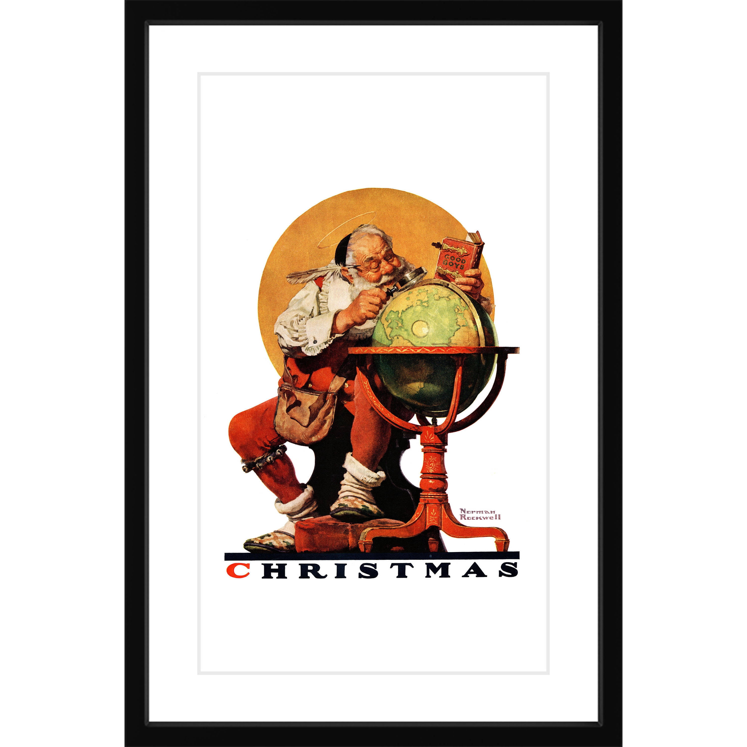 Marmont Hill "Santa at the Globe Saturday" by Norman Rockwell Framed Art Print