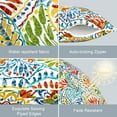 thumbnail image 3 of Pack of 2 Outdoor Throw Pillow Covers Accent Waterproof Pillow Covers ONLY, Patio Square Cushion Cases for Garden Balcony Couch Sofa Decoration 18x18 inch, Paisley Multi, 3 of 6