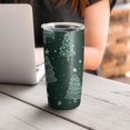 thumbnail image 4 of 20oz Tumblers Dark Green Christmas Tree Pattern Stainless Steel Vacuum Insulated Double Wall Travel Tumbler Cups Mug with Lid and Straw,Cleaning Brush for Cold & Hot Drinks, 4 of 7
