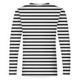 thumbnail image 3 of ZUKMRJPC Men's Striped T-Shirt Casual Crewneck Long Sleeve Cotton Shirts Athletic Workout Daily Basic Pullover Tee Tops, 3 of 3