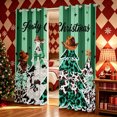 thumbnail image 2 of Erosebridal Western Christmas Blackout Curtains, Cartoon Pine Tree Window Curtains Pack of 2 (38x45 Each), Sage White, 2 of 6