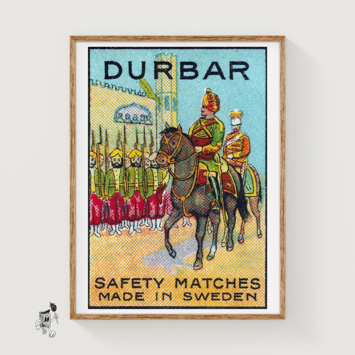 Royal Horse Rider Swedish Matchbox Wall Art Decor Unframed Paper Print