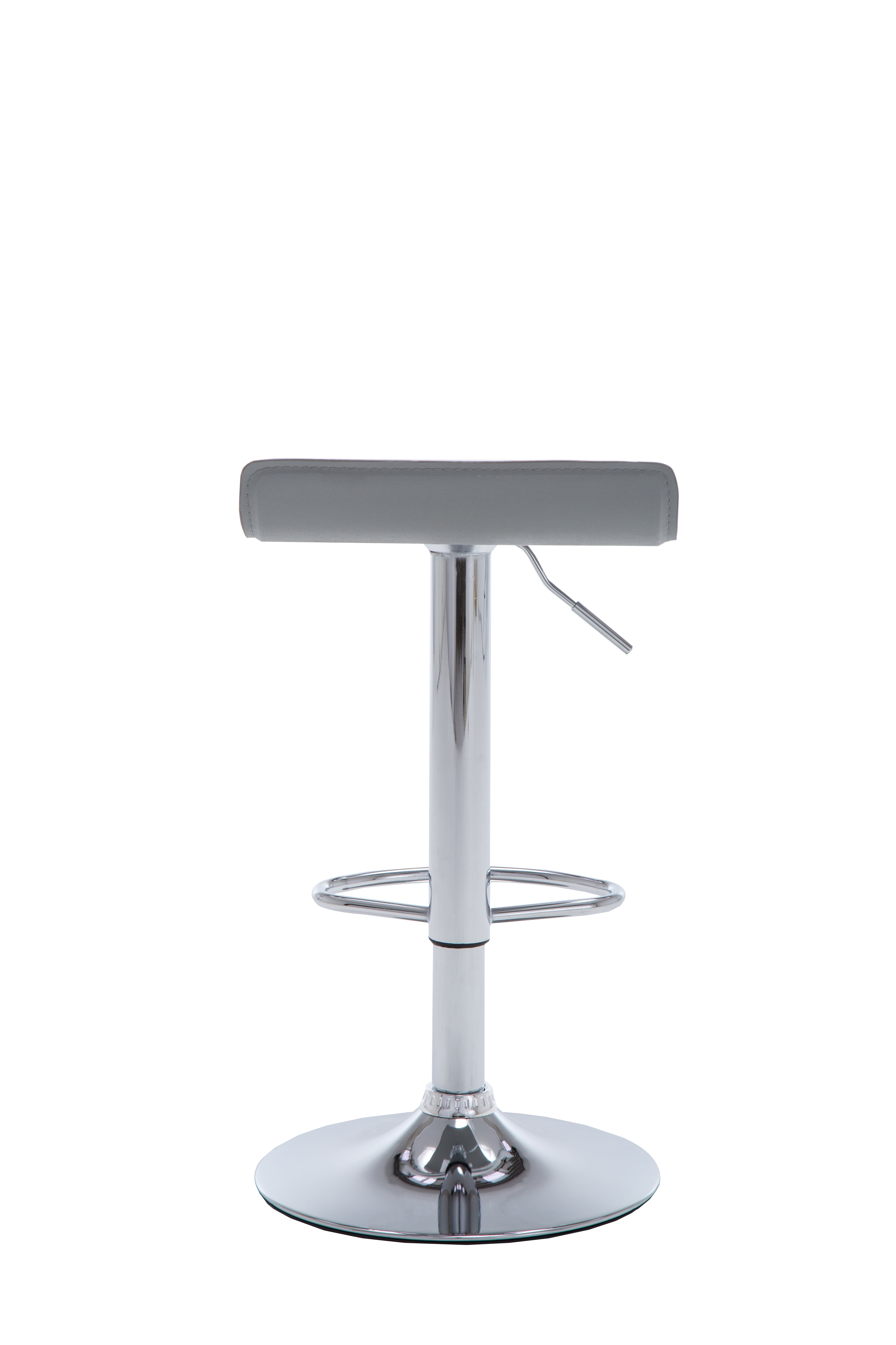 Contoured Contemporary Backless Armless Swivel Height Adjustable Hydraulic Lift Chrome Base Bar Stool with Footrest (Gray) - Set of 2