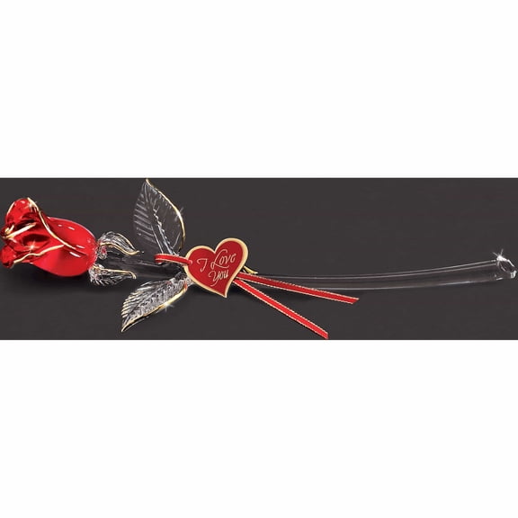 Fashion Loves Perfect Rose Glass Figurine (13.73 X 5.5) Made In China -Jewelry By Sweet Pea