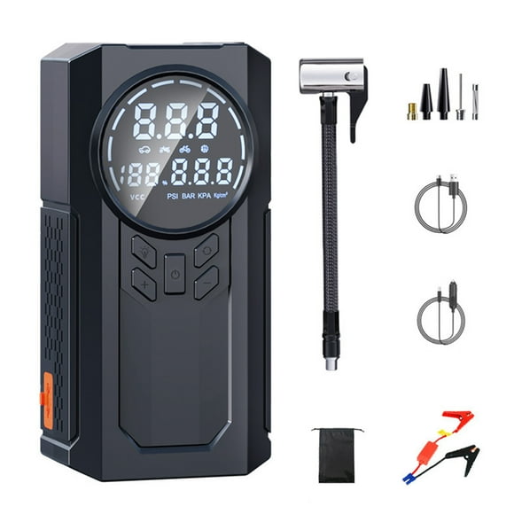 Portable  Starter with Air Compressor 8000mAh Car Battery Jumper Starter Battery Pack 150PSI Tire Inflator 12V Car Battery Booster Pack with LED Display