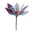 thumbnail image 2 of Kurt Adler Peacock Colors Poinsettia Pick, 2 of 2