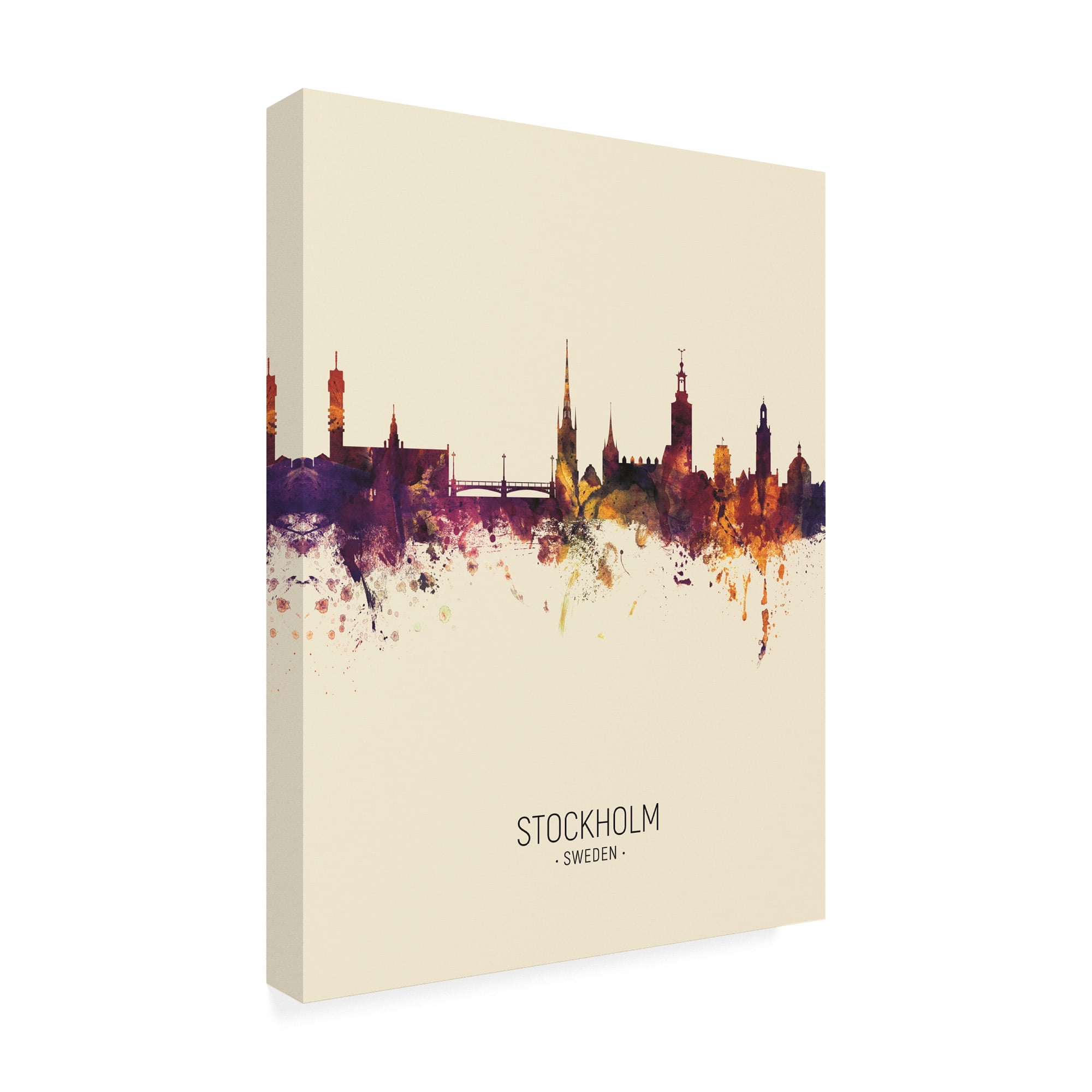 Trademark Fine Art 'Stockholm Sweden Skyline Portrait III' Canvas Art by Michael Tompsett