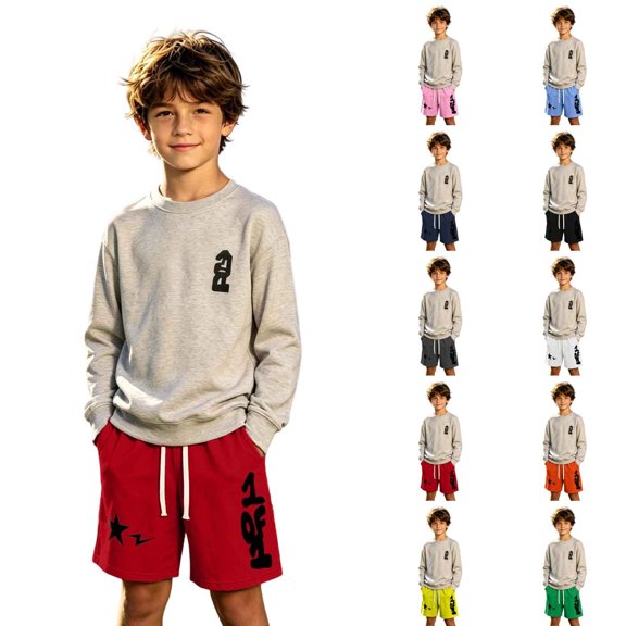 Tisuna Boys Sport Shorts Kids Breathable Elastic Waist Shorts Cartoon Print Sports Runnig Casual Shorts Size 2-3 Years Black