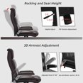 thumbnail image 5 of Big and Tall Office Chair 400lbs, Heavy Duty Office Chair with Extra Wide Seat, High Back Executive Desk Chair with Adjustable Lumbar Support Flip UP Arms Ergonomic Computer Chair, Brown, 5 of 7