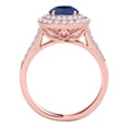 thumbnail image 3 of Mauli Jewels Engagement Rings for Women 1.28 Carat Halo Antique Design Sapphire And Diamond Engagement Ring 4 Prong-Setting 14K Rose Gold, 3 of 6