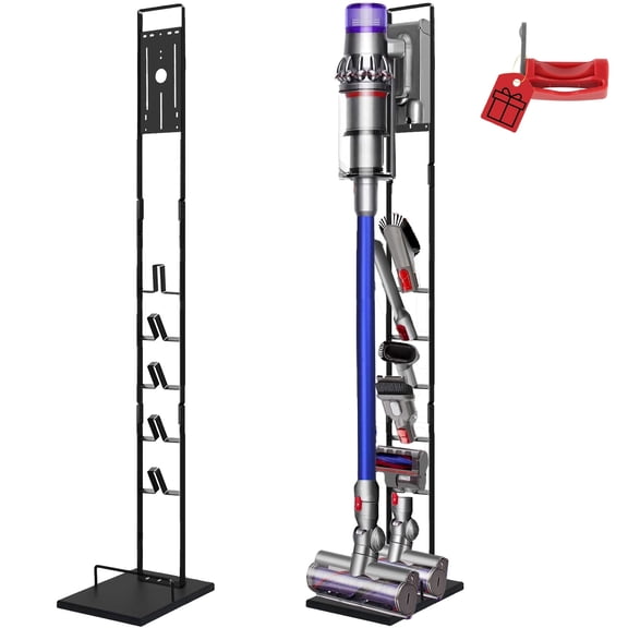 Lasvea Vacuum Stand for Dyson V6, V7, V8, V9,V10, V11, V12, V15 - Heavy Base Metal Holder, Organizer, Storage Dock for Attachments with Trigger Lock