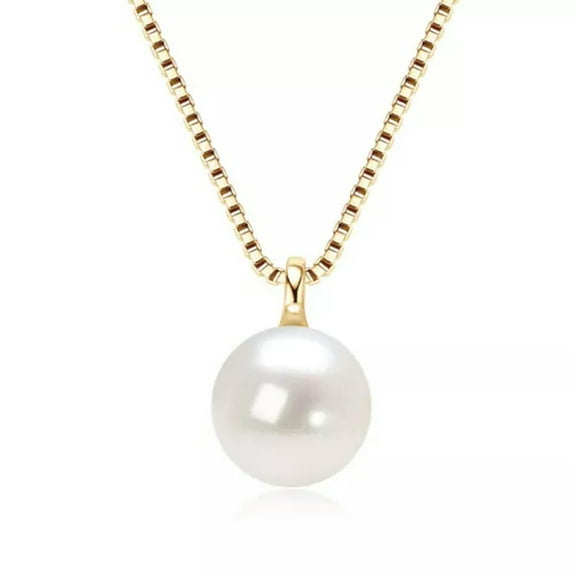 K-KED Freshwater Pearl Necklace for Women 925 Sterling Silver 8-9mm Pearl Pendant 20''