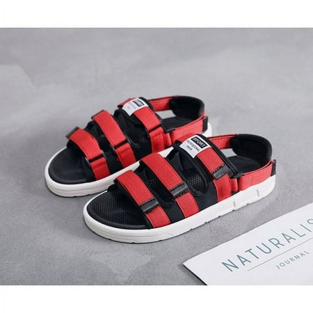 

HOLEX FZ- Three strap dual-purpose beach couple sandals Red 35 size