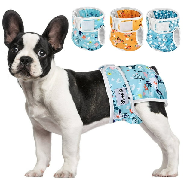 AUTOWT Washable Female Dog Diapers, 3 Pack No Leak Comfortable Doggie