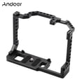 thumbnail image 1 of Andoer Camera Cage Aluminum Alloy with Dual Cold Shoe Mount 1/4 Inch Screw Compatible with Canon 90D/80D/70D DSLR Camera, 1 of 6