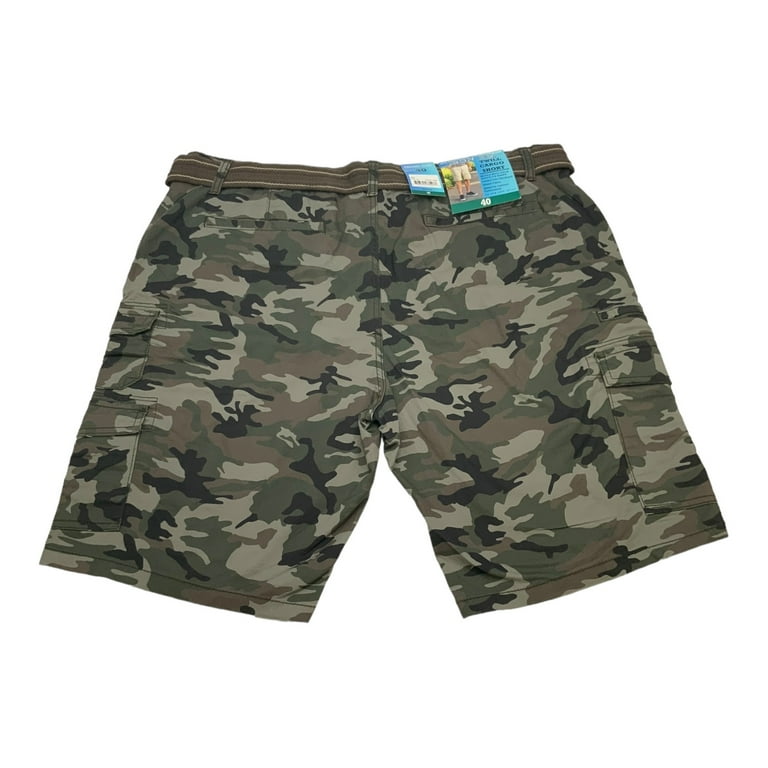 Iron Co Men s Comfort Flex Waistband Stretch Twill Cargo Short Green Camo 40 Walmart
