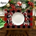 thumbnail image 2 of Dsscvnef 4 Pcs Napperon de Noël Nappe en Lin Tapis Thermique Tapis de Table de Cuisine Tapis de Table d'Appoint Rond Petit Bleu Sarcelle, 2 of 4
