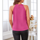thumbnail image 5 of Tops de Lentejuelas con Cuello Halter para Mujer, Sin Mangas, Brillantes, Fruncidos, Fluidos y Brillantes, para Fiestas Rosa Roja XL, 5 of 7