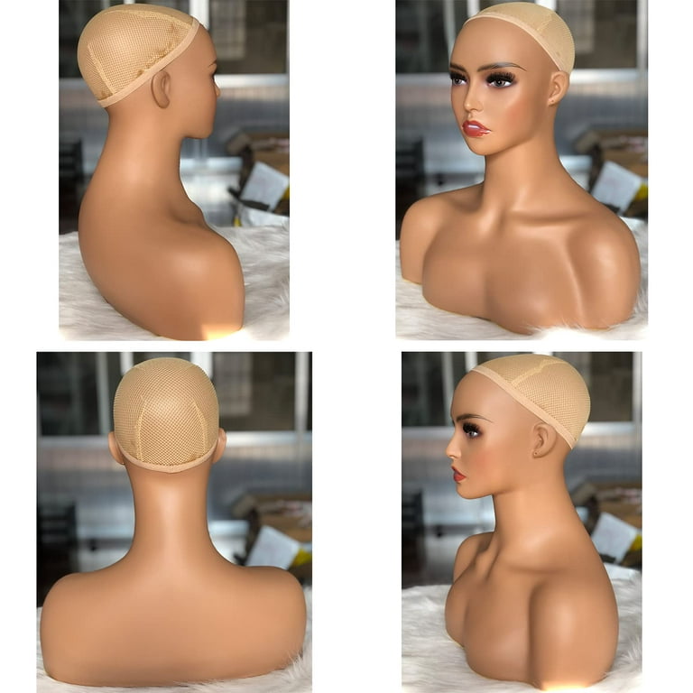 Realistic Female Mannequin Head with Shoulders for Wigs Hat Scarf Display  Stand