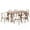 Light Beige/Walnut/Natural Walnut, variant on Noble House Sadie Indoor Rubberwood Dining Set, Dark Gray, Walnut