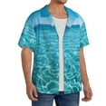 thumbnail image 2 of Fuzoiu Crystal Clear Ocean Waves Print Men's Casual Short,Men's Short Sleeve Shirt,Mens Casual Button Down Shirts,Cuban Collar Summer Shirt for Beach, Vacation, and Outdoor Activities-Large, 2 of 5