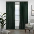 thumbnail image 1 of 3S Brother's Pinch Pleated Linen Texture Drapes Home Décor Single Panel Custom Made Window Curtains - Made in Turkey - Dark Green ( 100" W x 132" L ), 1 of 3
