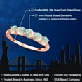 thumbnail image 2 of Gem Stone King 1.25 Ct Round Cabochon White Simulated Opal 18K Rose Gold Plated Silver Ring, 2 of 6