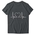 thumbnail image 3 of Womens Valentine's Day T-Shirts Cute Heart Graphic Short Sleeve Tops Casual Loose Crewneck Tee Tops, 3 of 3