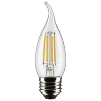 Satco 5.5 Watt CA10 LED - Clear - Medium Base - 2700K - 500 Lumens - 120 Volt - 2-Card