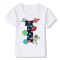thumbnail image 3 of Camiseta de algodón con dibujos animados para niños, ropa para niños y niñas, ropa para cumpleaños de 6, 7, 8 y 9 años, camiseta con estampado de nueve planetas, 3 of 5