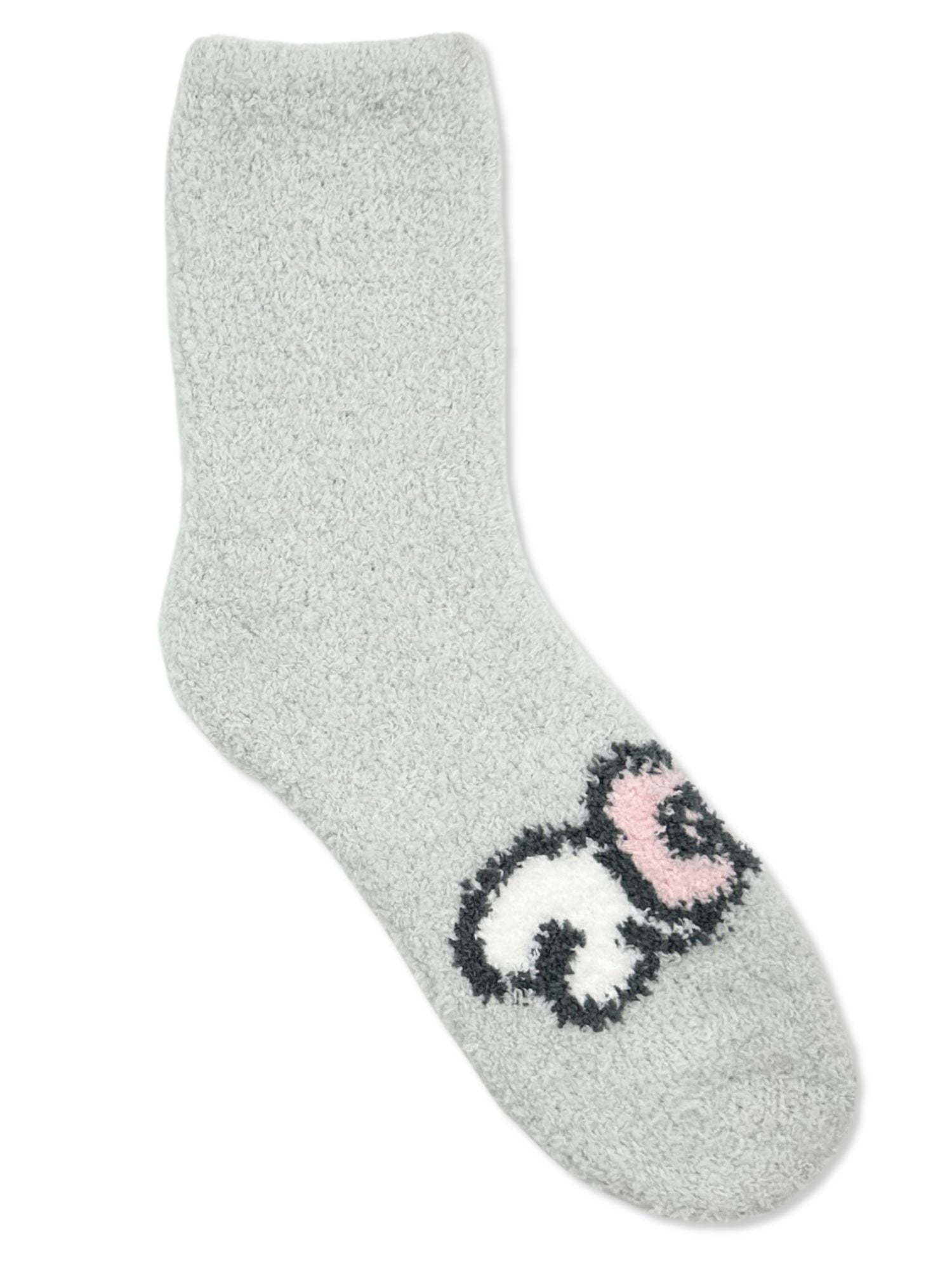 Hello Kitty Women's Cozy Crew Socks, 2-Pack, Shoe Sizes 4-10